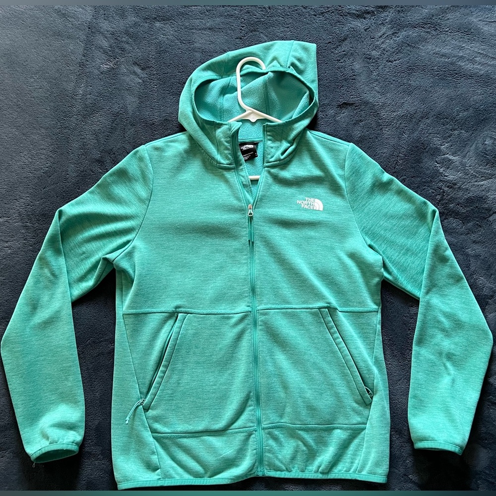North Face lightweight zip hoodie, size M, Aqua